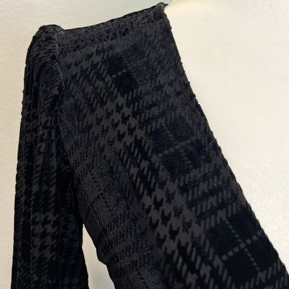 GIANNI BINI Leighton Wrap Dress In Black Houndstooth Size XS - Picture 4 of 8